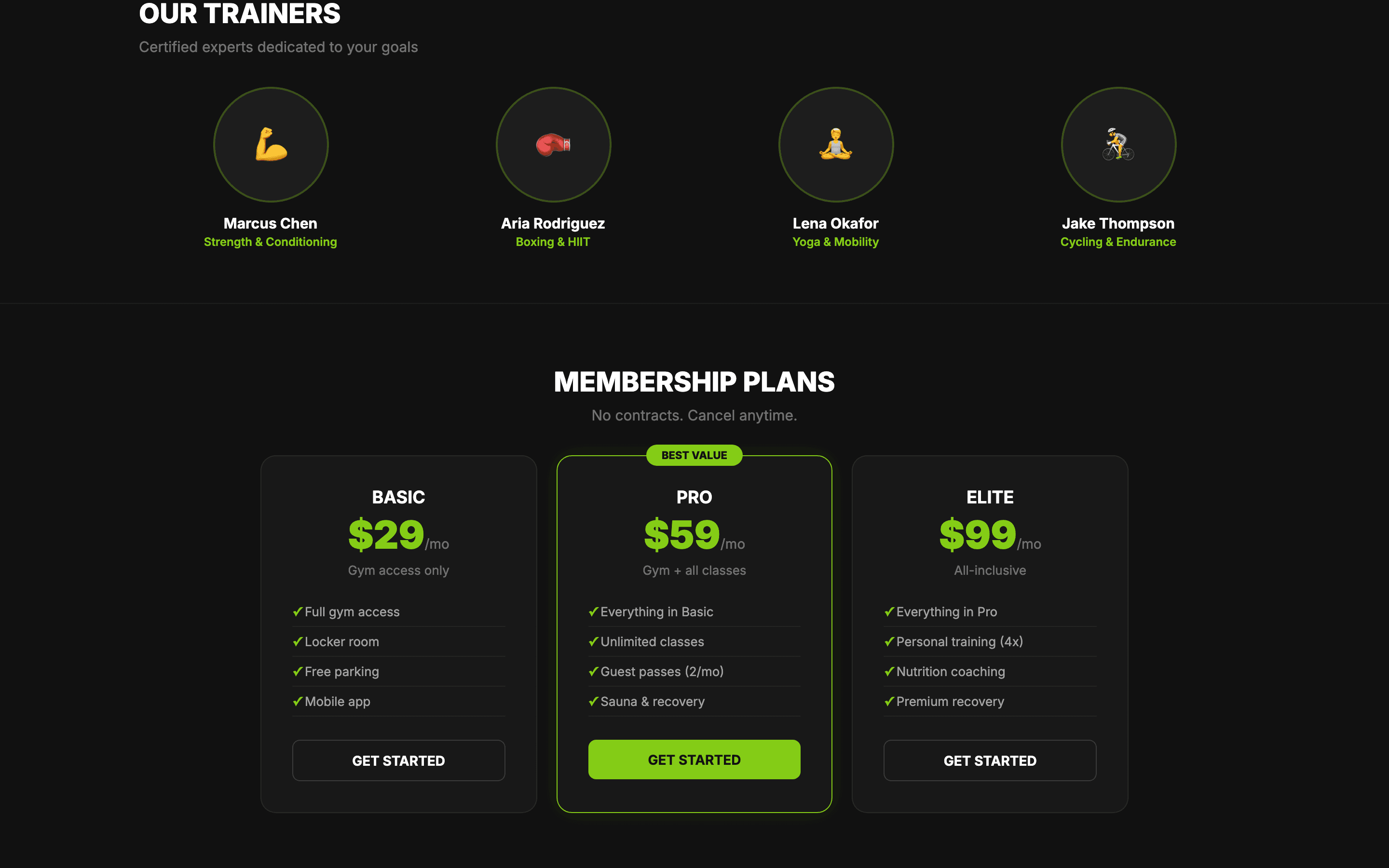 Membership pricing table with basic, premium, and unlimited tiers